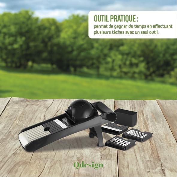Qdesign - Mandoline Multifonction 3 Lames