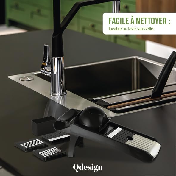Qdesign - Mandoline Multifonction 3 Lames