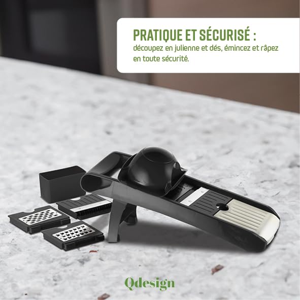 Qdesign - Mandoline Multifonction 3 Lames