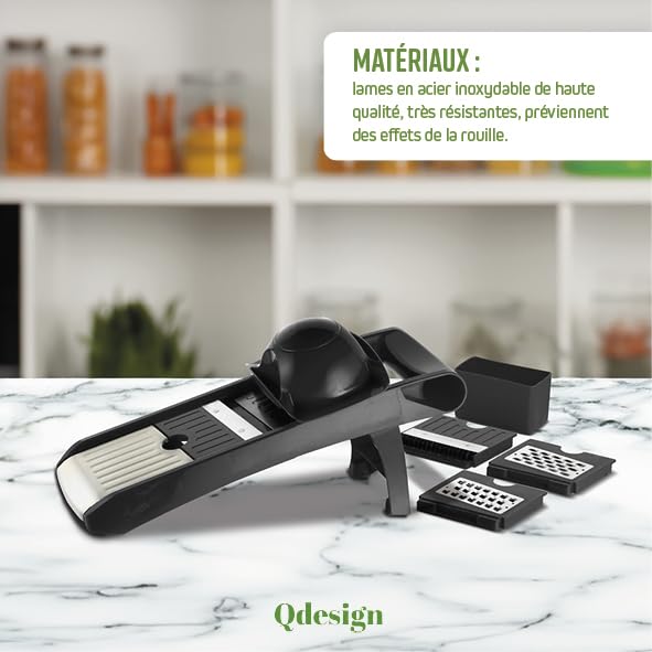 Qdesign - Mandoline Multifonction 3 Lames